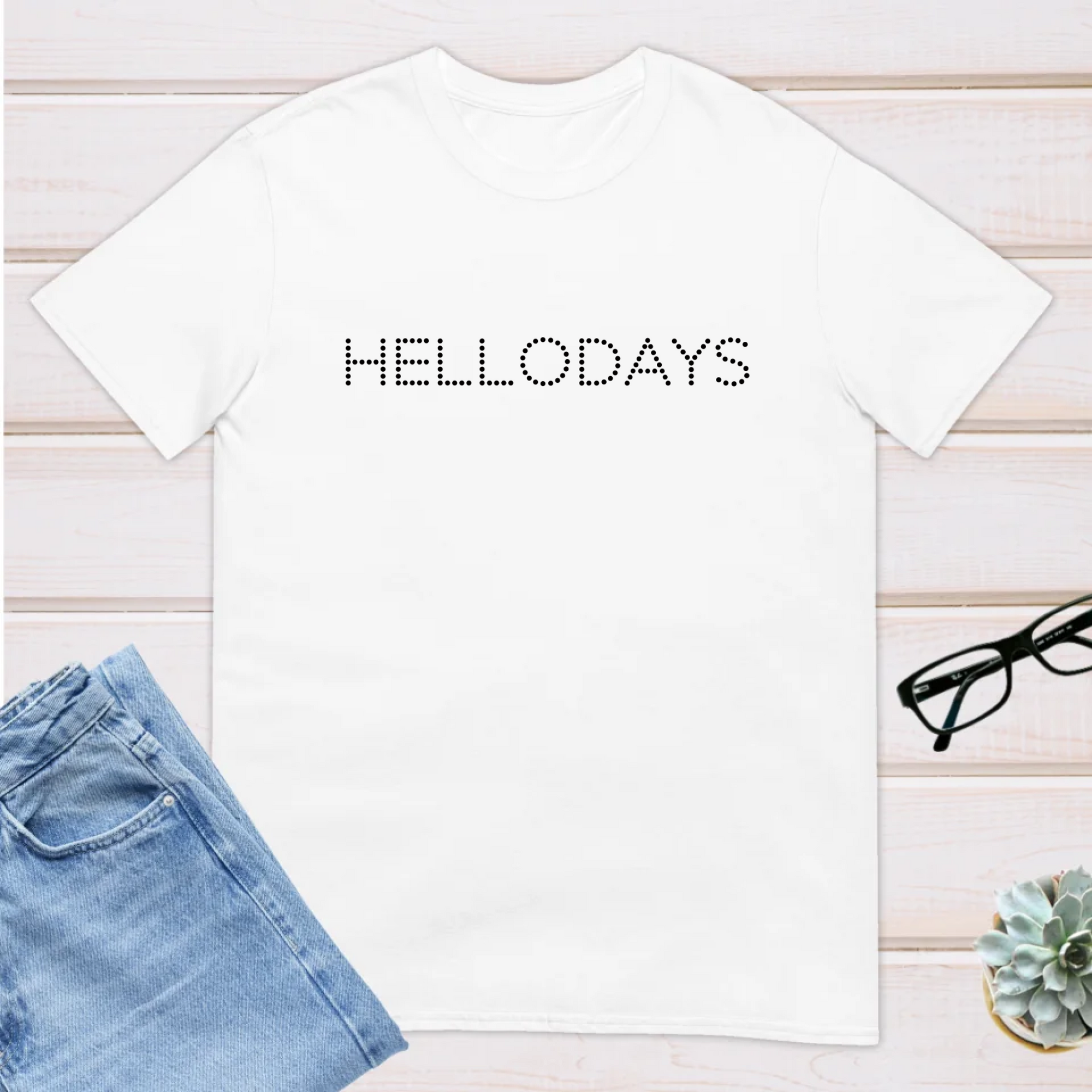 ロゴプリント半袖Tシャツ　ドット文字